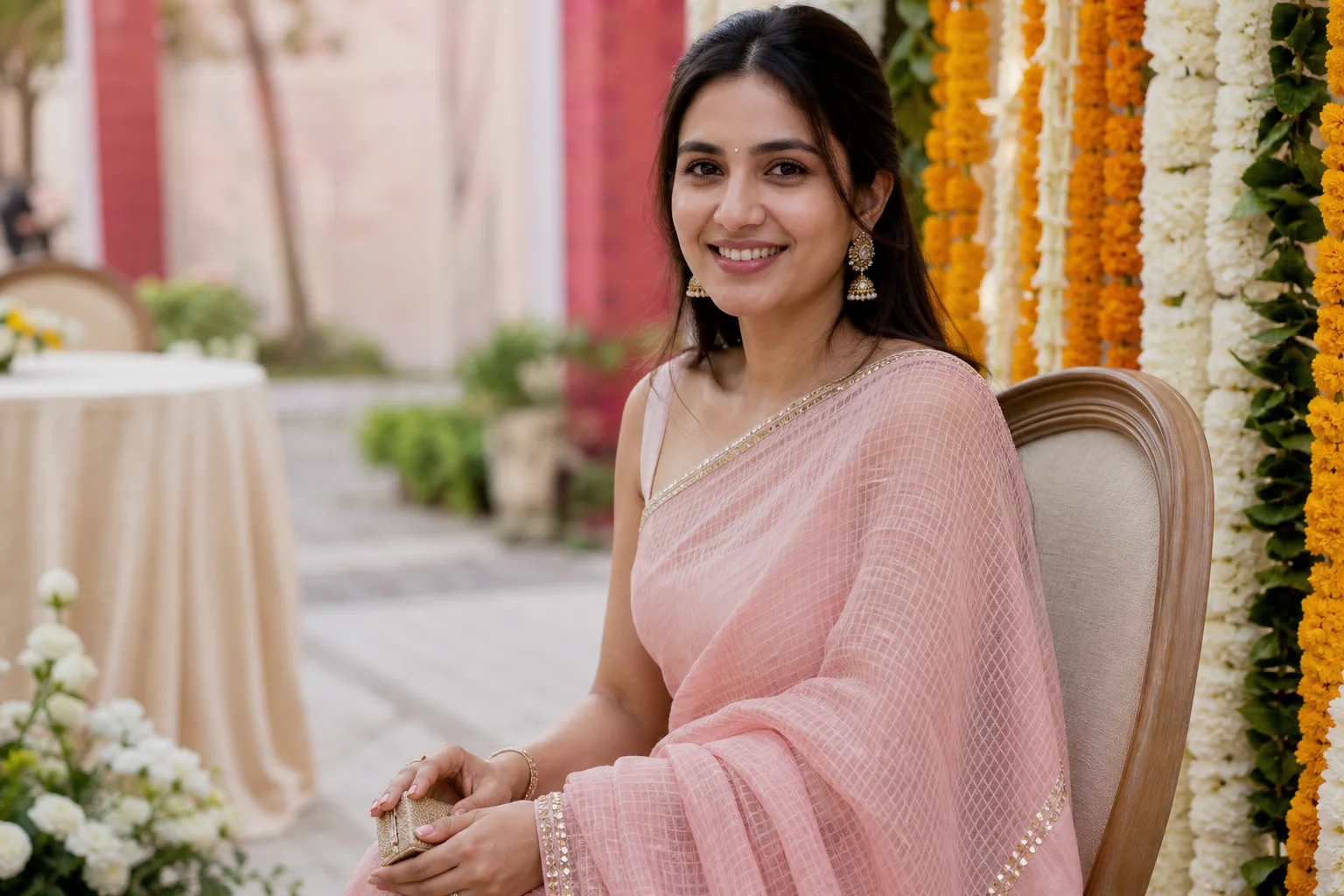 Kota Doria Saree for a Wedding Guest