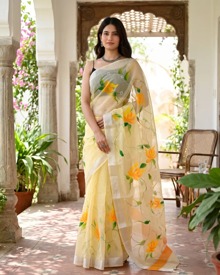 Woman in a Kota Doria saree